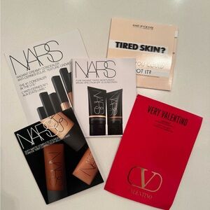 NARS and Valentino Foundation, Concealer and SPF Moisturizer Sample Cards